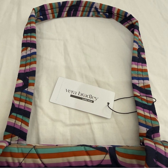 Vera Bradley Large Retro Ribbons Ultralight East West Tote Preppy Travel NWT - Picture 4 of 14